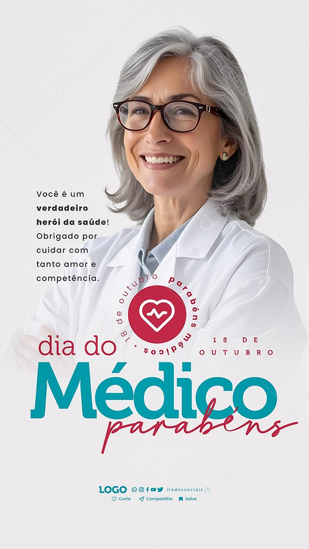 Story Dia do Médico 18 de Outubro Social Media PSD Editável