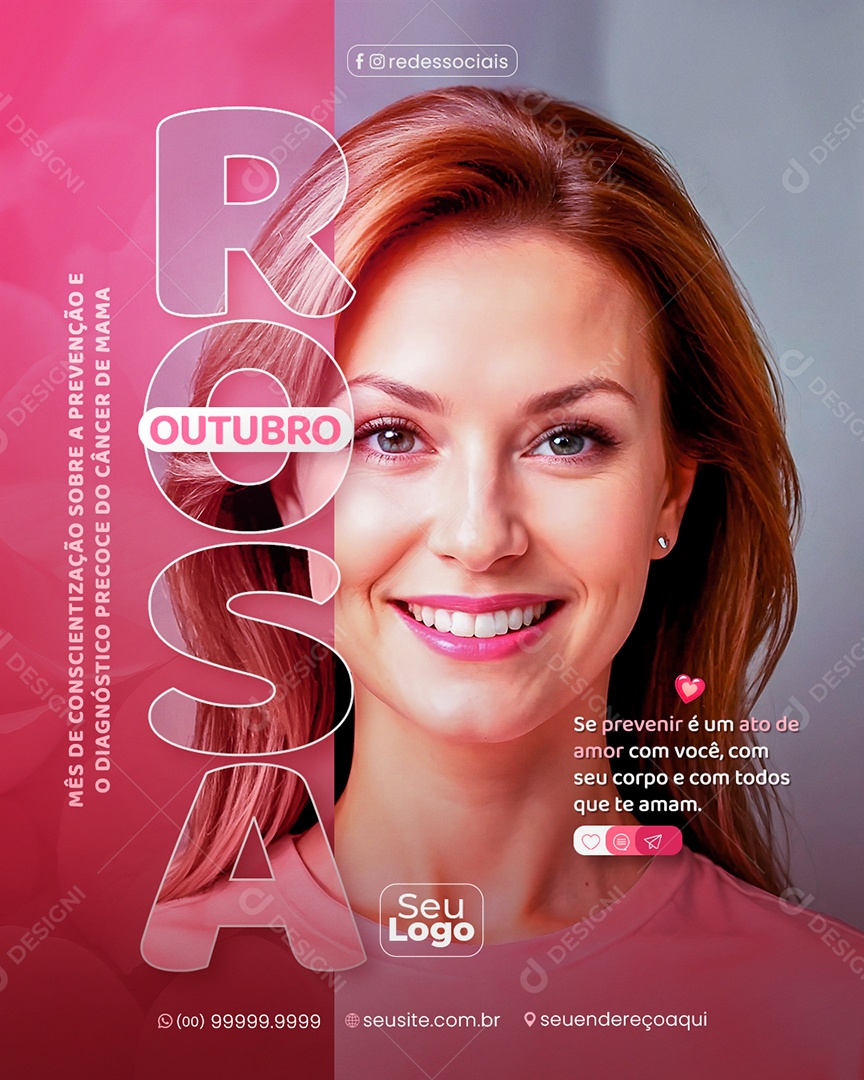 Story Outubro Rosa Se Prevenir é Um Ato De Amor Com Você Social Media PSD Editável