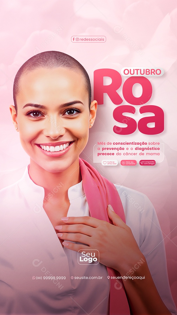 Story Outubro Rosa Mês De Consientisação Sobre O Câncer De Mama Social Media PSD Editável