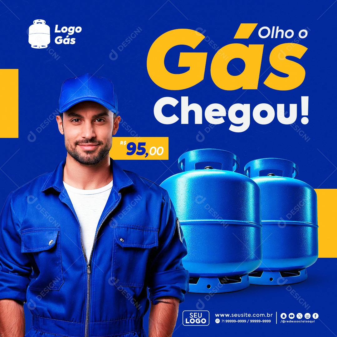 Distribuidora de Gás Botijão de Gás Social Media PSD Editável