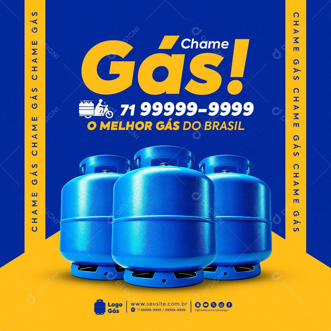 Distribuidora de Gás Delivery Social Media PSD Editável