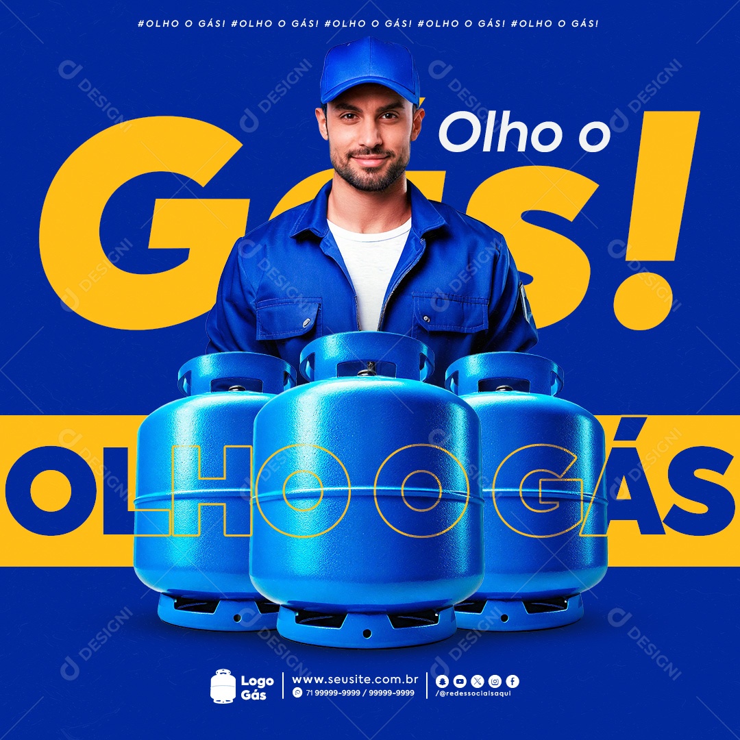 Distribuidora de Gás Botijão de Gás Social Media PSD Editável