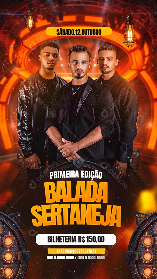 Story Flyer Balada Sertaneja Social Media PSD Editável