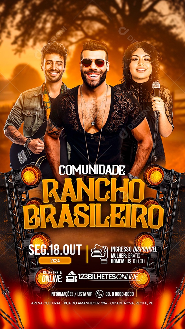 Story Flyer Comunidade Rancho Brasileiro Social Media PSD Editável