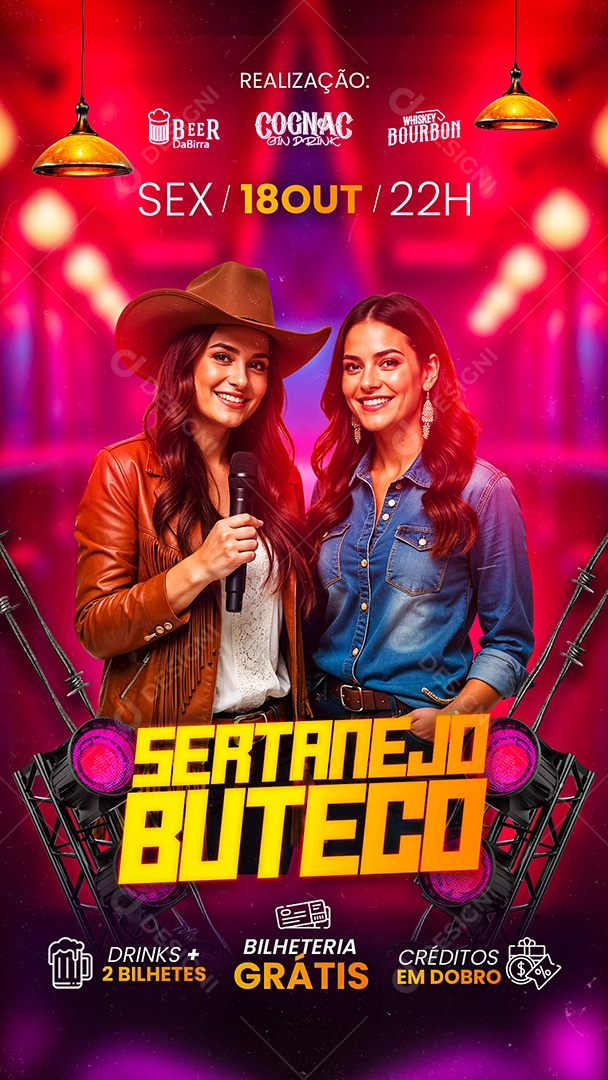 Story Flyer Sertanejo Buteco Social Media PSD Editável