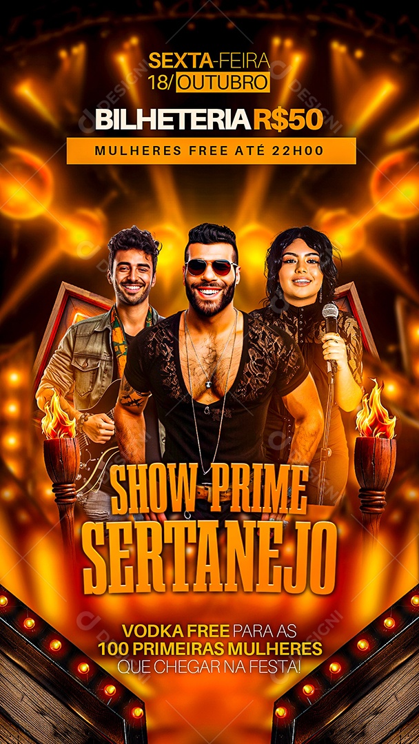 Story Flyer Show Prime Sertanejo Social Media PSD Editável