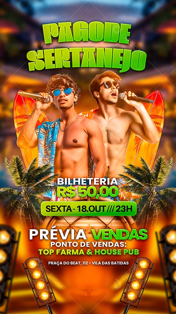 Story Flyer Pagode Sertanejo Social Media PSD Editável