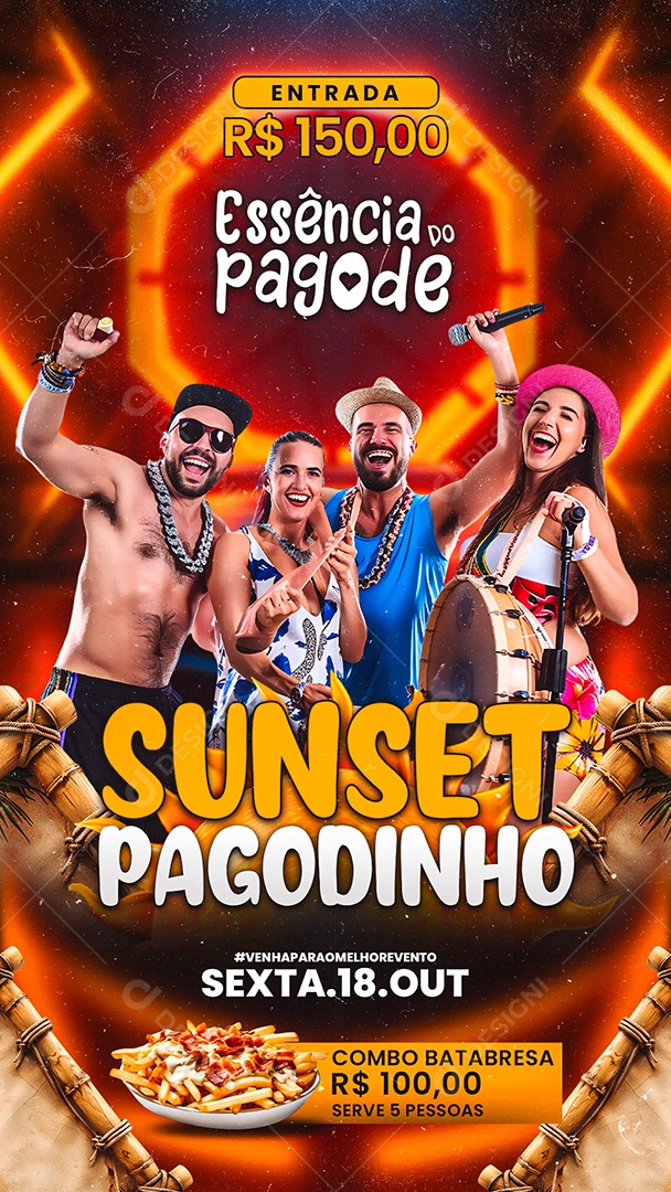 Story Flyer Sunset Pagodenho Social Media PSD Editável