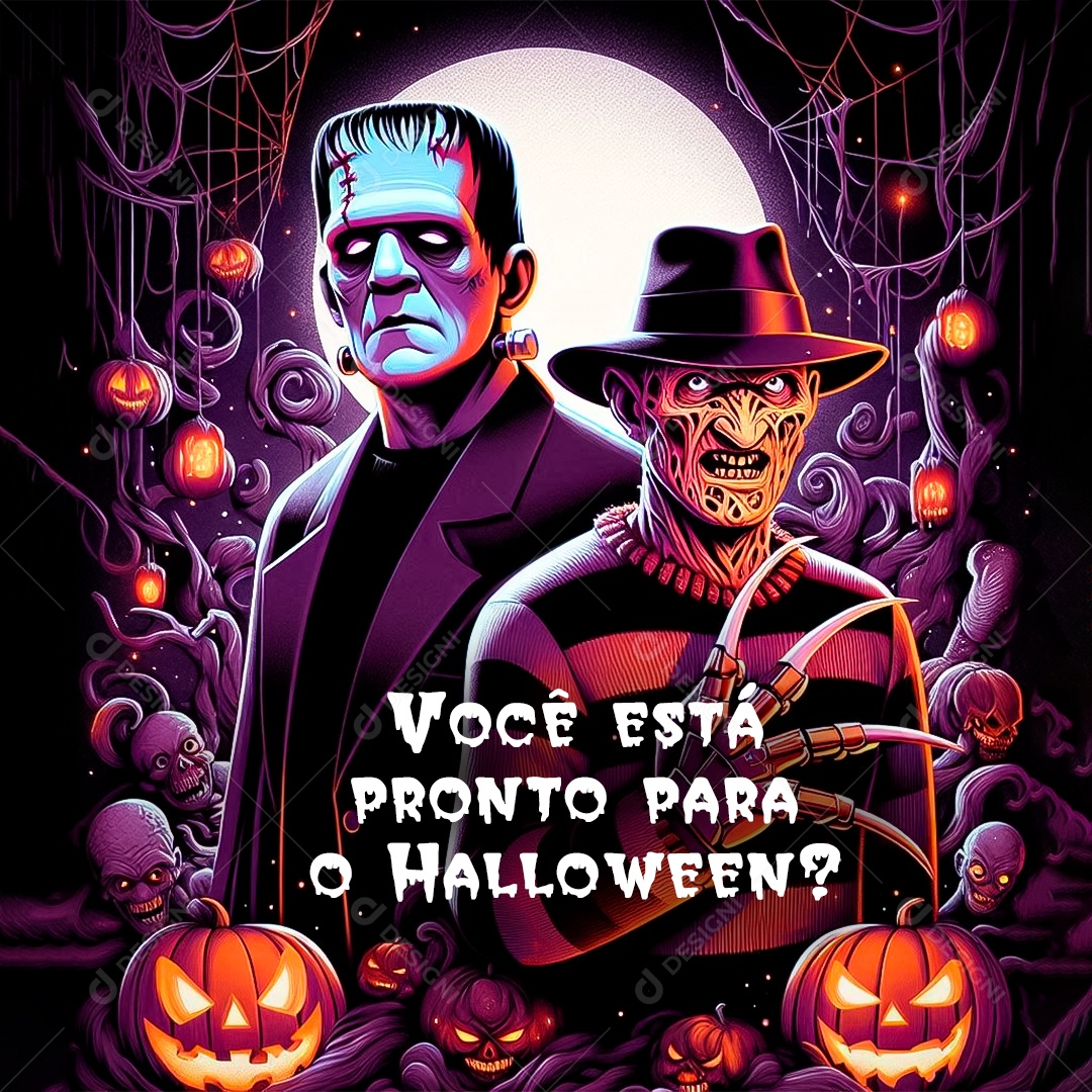 Dia das Bruxas Halloween Social Media PSD Editável