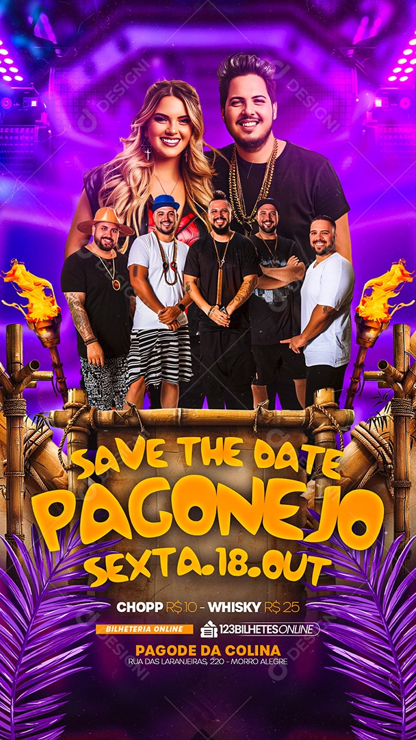 Story Flyer Save The Date Pagonejo Social Media PSD Editável