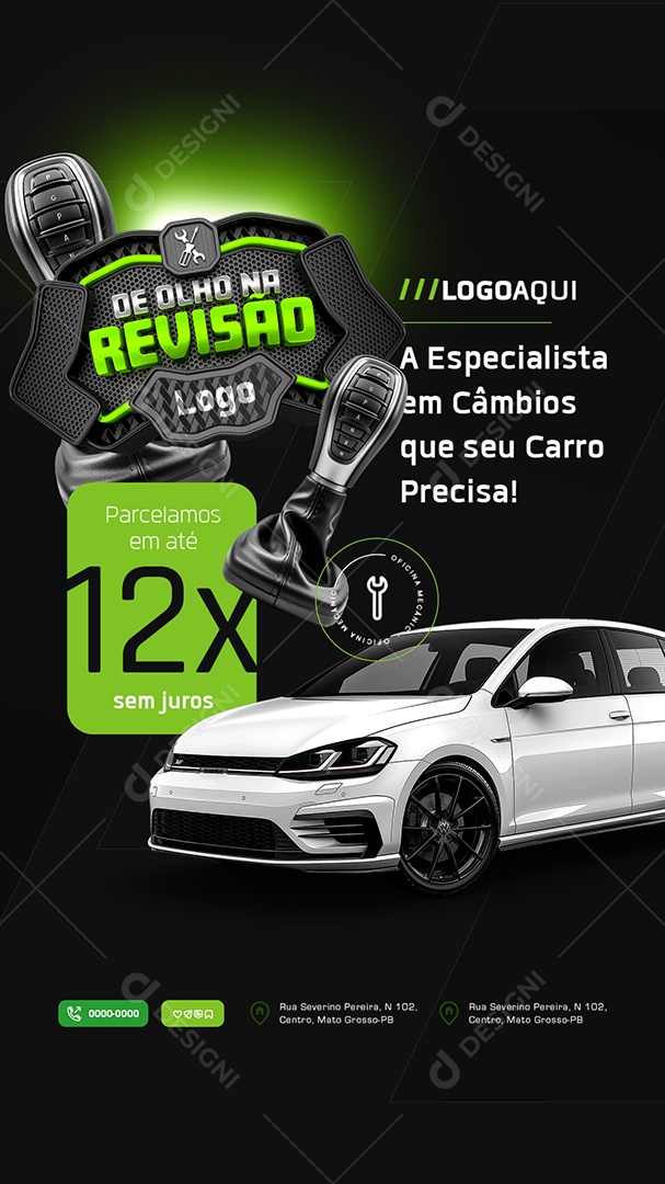 Story Oficina Mecânica De Olho na Revisão A Especialista Social Media PSD Editável