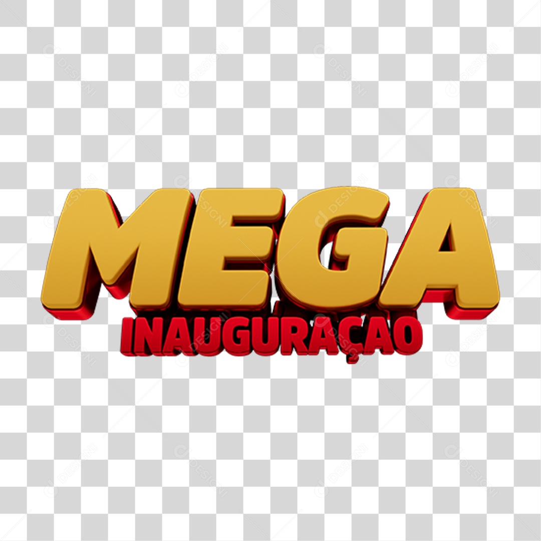 Selo 3D Mega Inauguração PNG Transparente