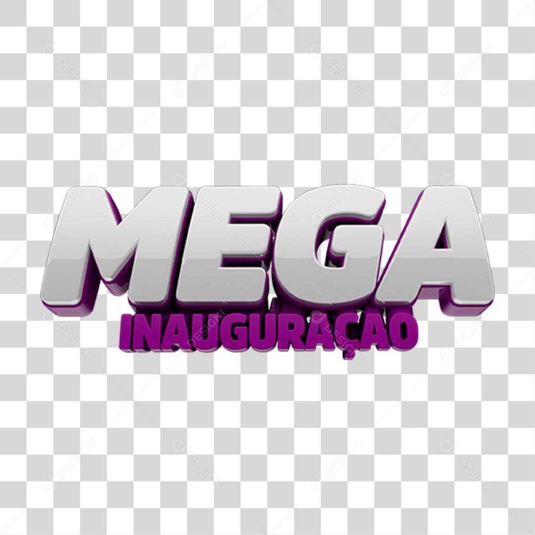 Selo 3D Mega Inauguração PNG Transparente