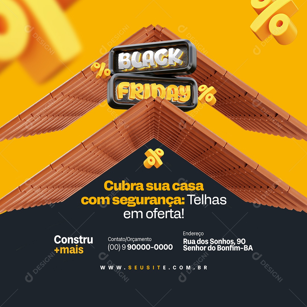 Black Friday Materiais de Construção Telhas Social Media PSD Editável