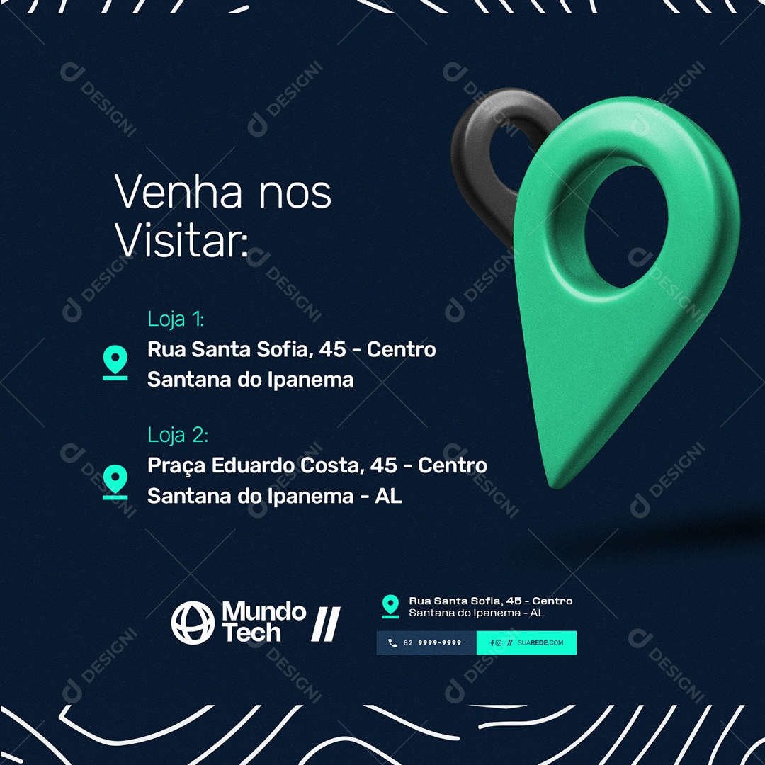 Técnico de TI Venha nos Visitar Social Media PSD Editável