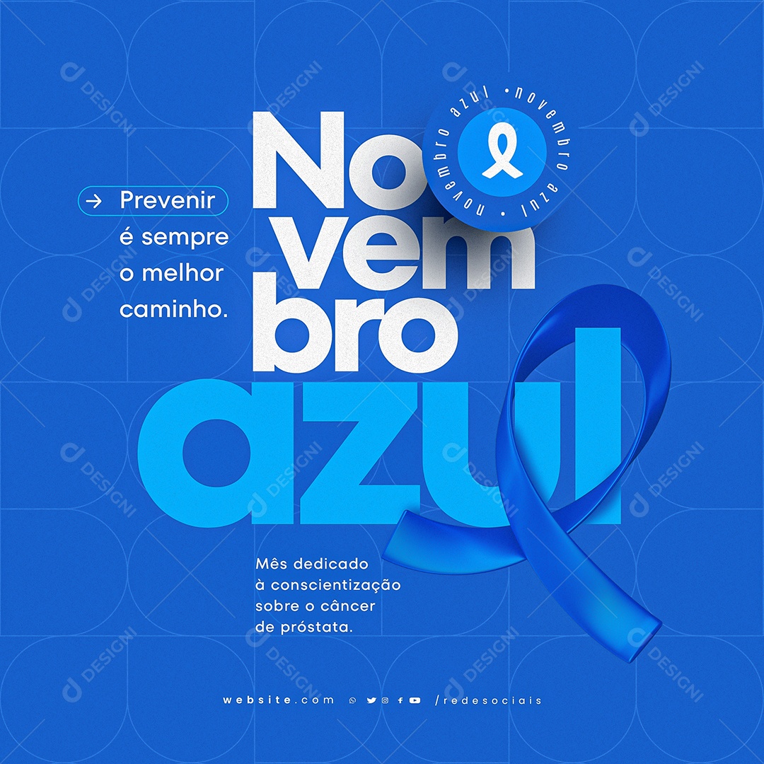 Novembro Azul Mês da Prevenção Contra o Câncer de Próstata Social Media PSD Editável