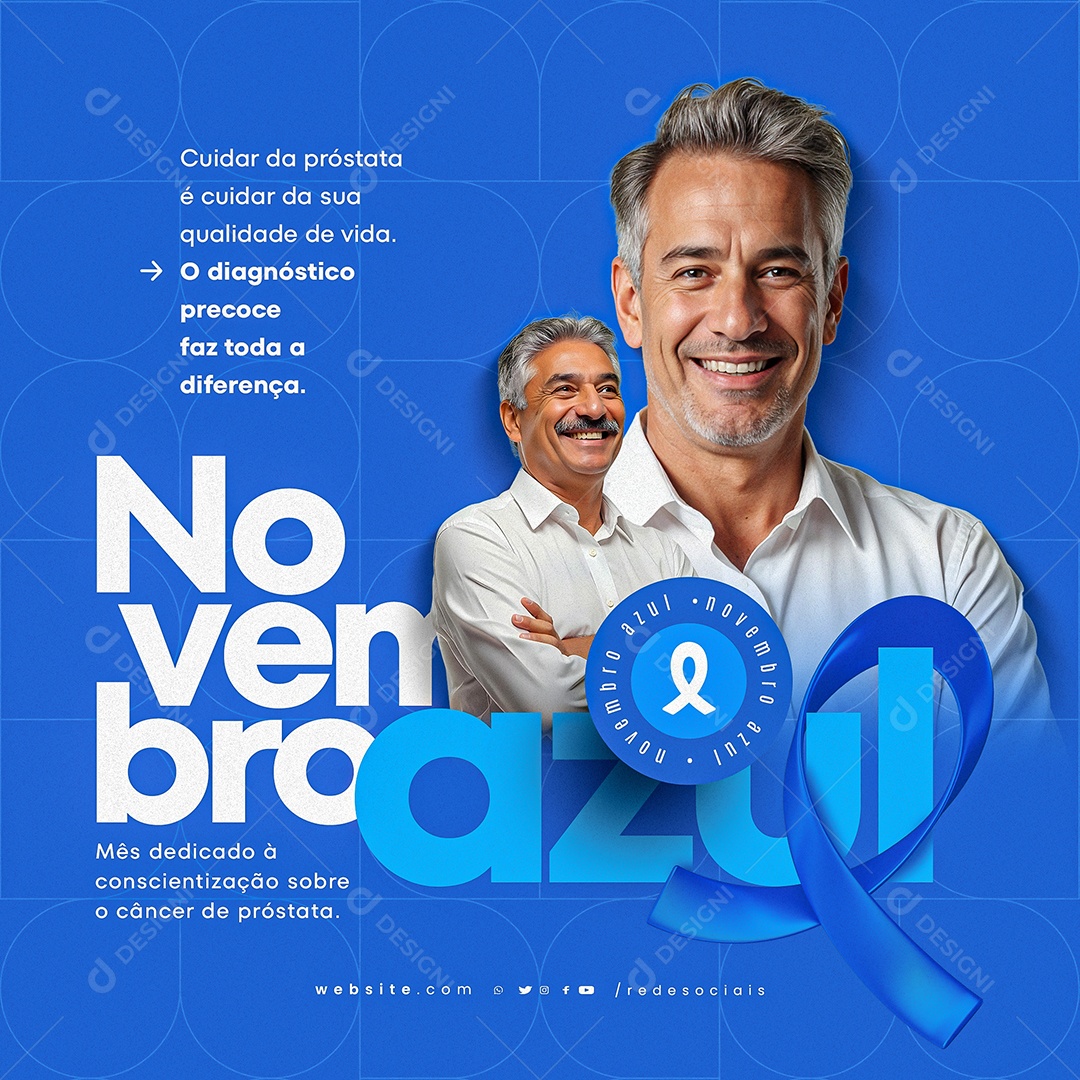 Novembro Azul Mês da Prevenção Contra o Câncer de Próstata Social Media PSD Editável