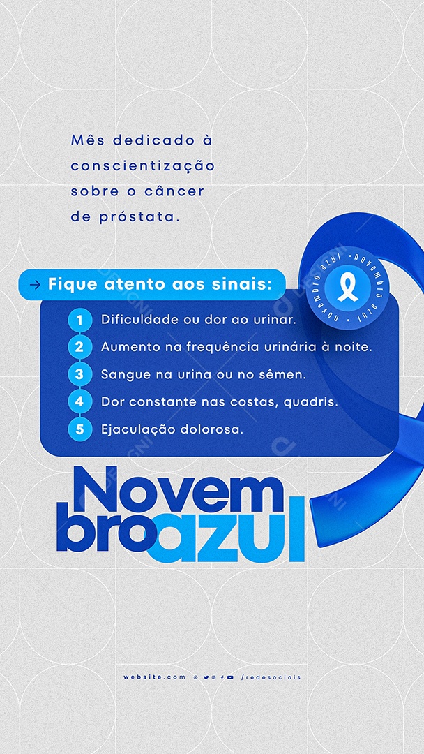 Story Novembro azul Mês de Conscientização Contra Câncer de Próstata Social Media PSD Editável
