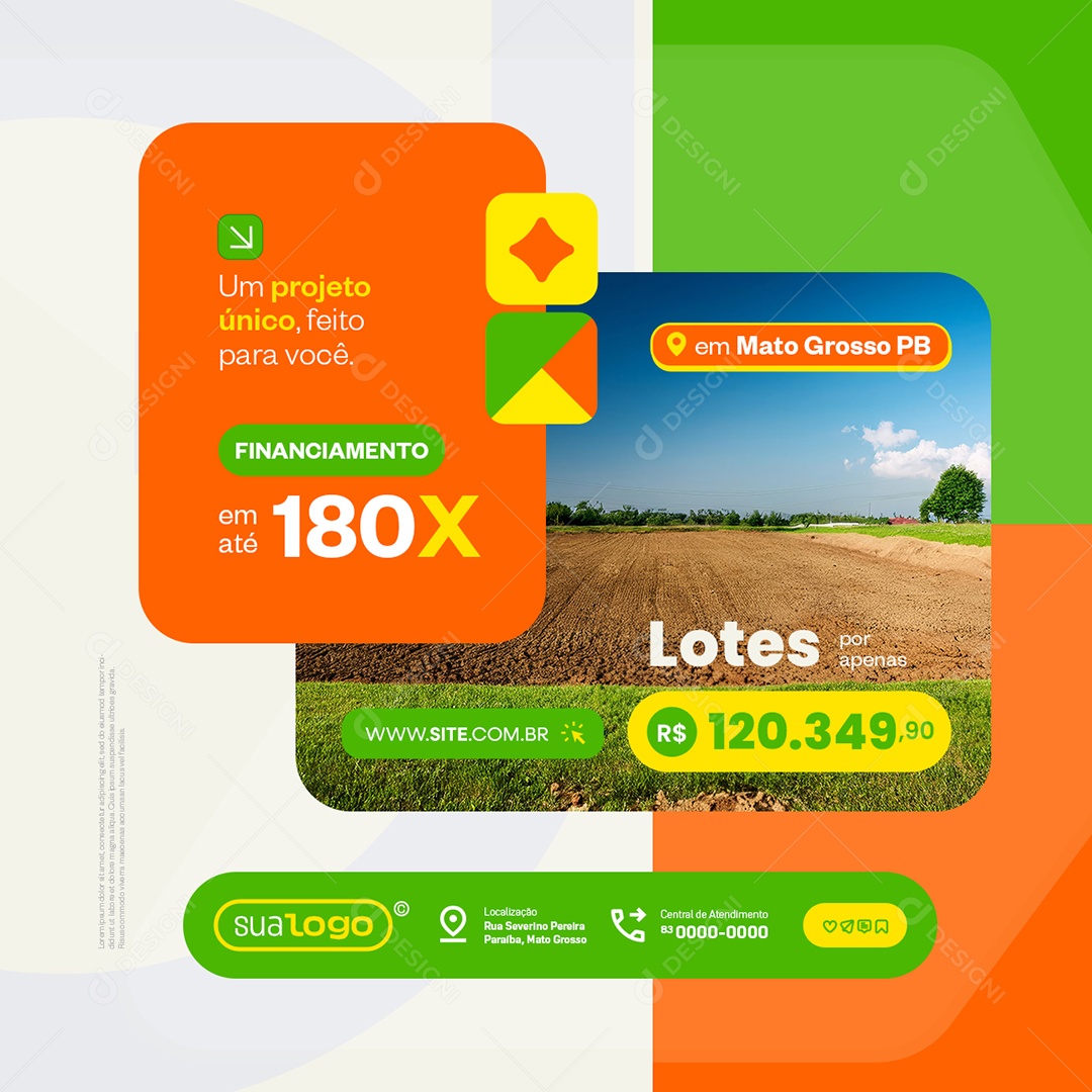 Loteamento Lotes Financiamento Social Media PSD Editável