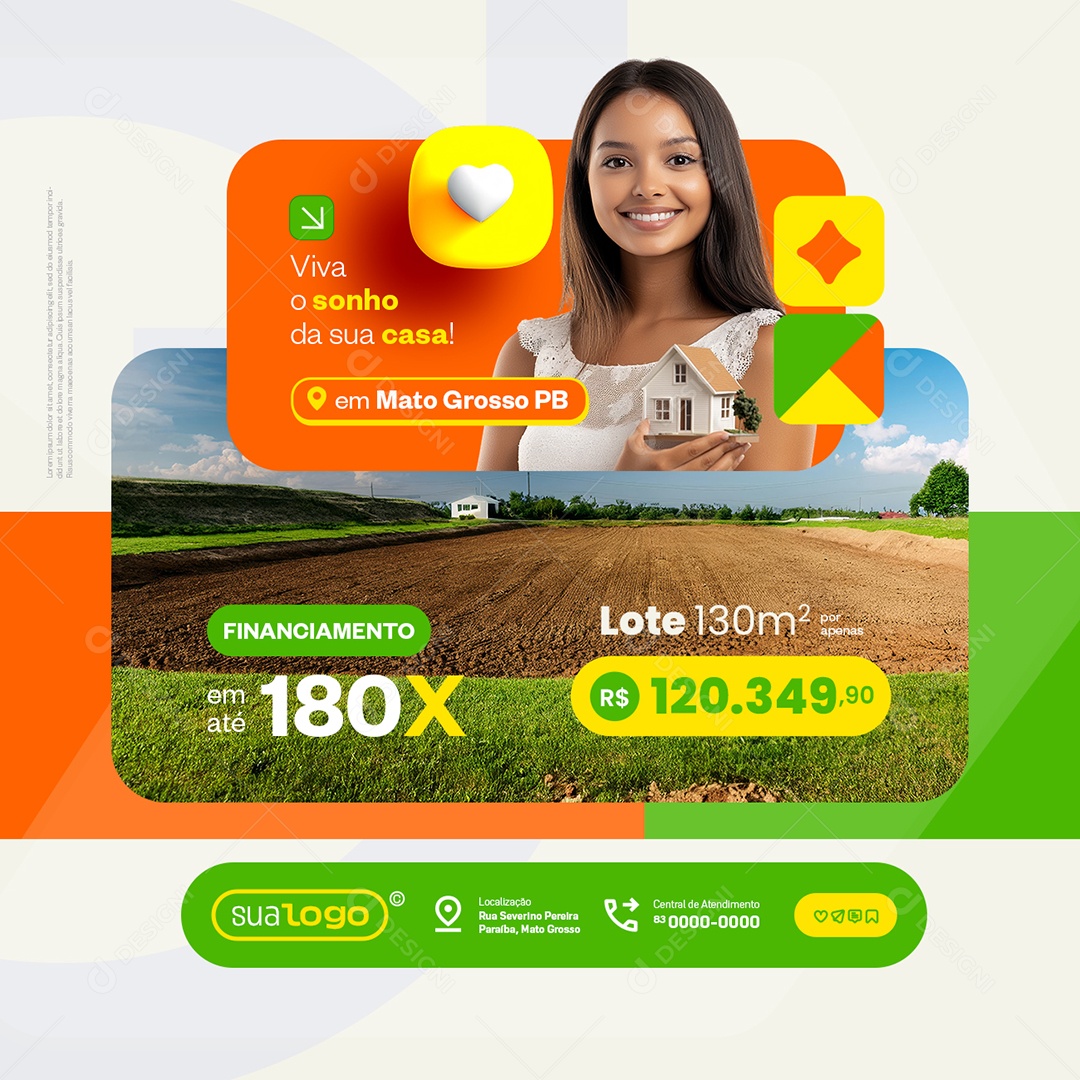 Loteamento Financiamento Social Media PSD Editável