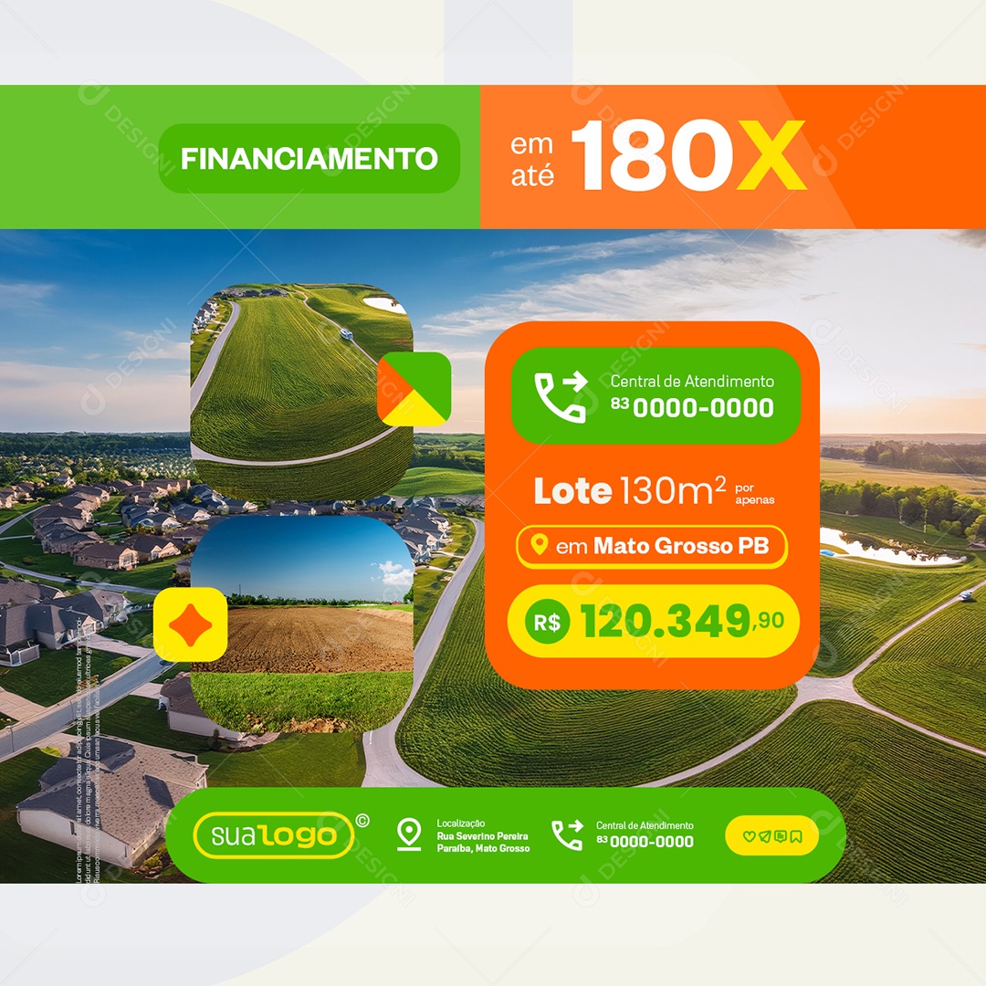 Loteamento Financiamento Lote Social Media PSD Editável