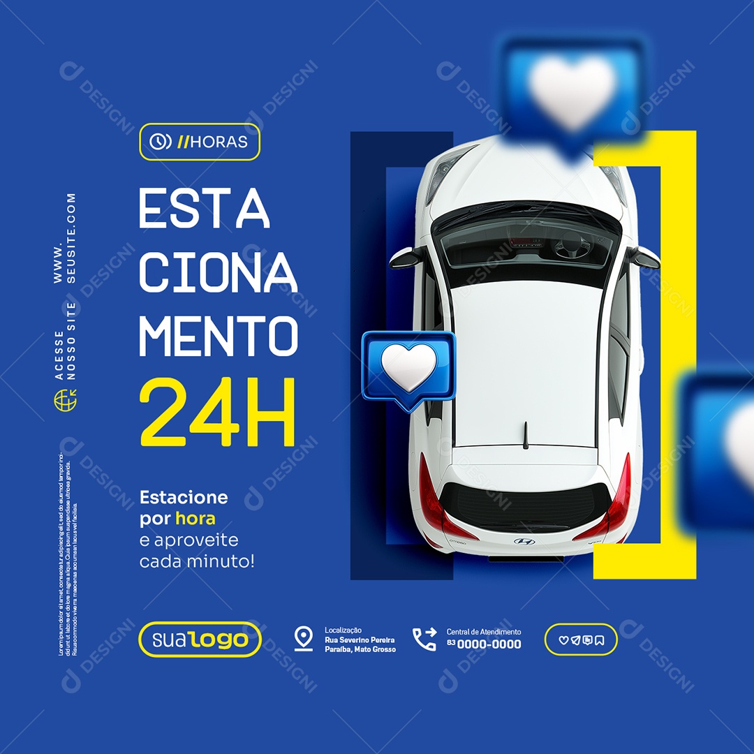 Estacionamento 24H Social Media PSD Editável