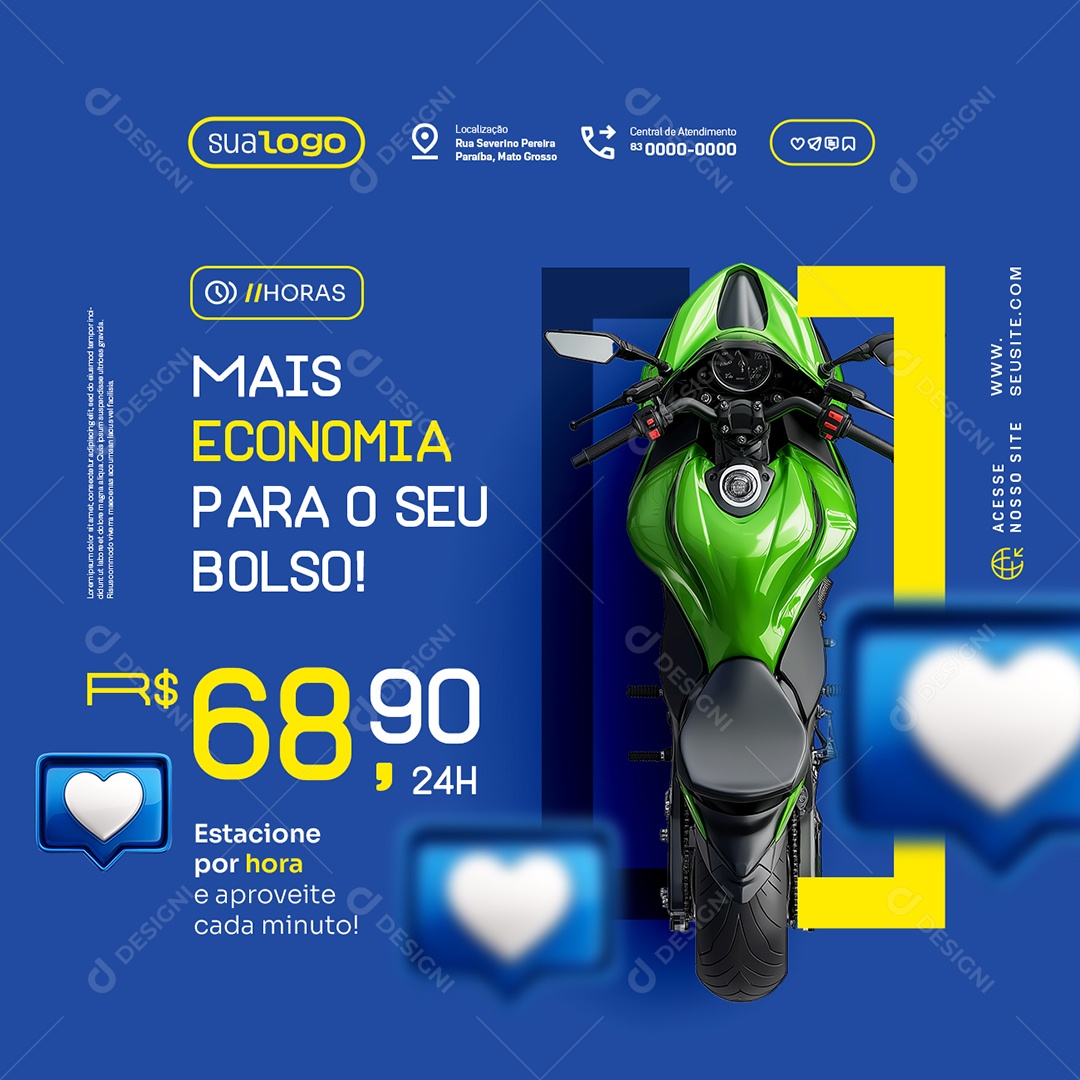 Estacionamento Mais Economia para O Seu Bolso Social Media PSD Editável