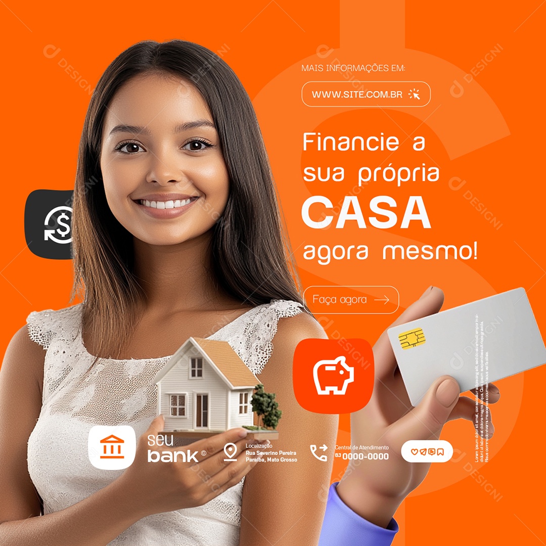 Banco Financie a Sua Própria Casa Social Media PSD Editável