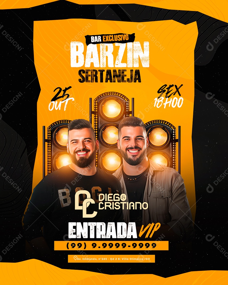Flyer Barzin Sertaneja Social Media PSD Editável