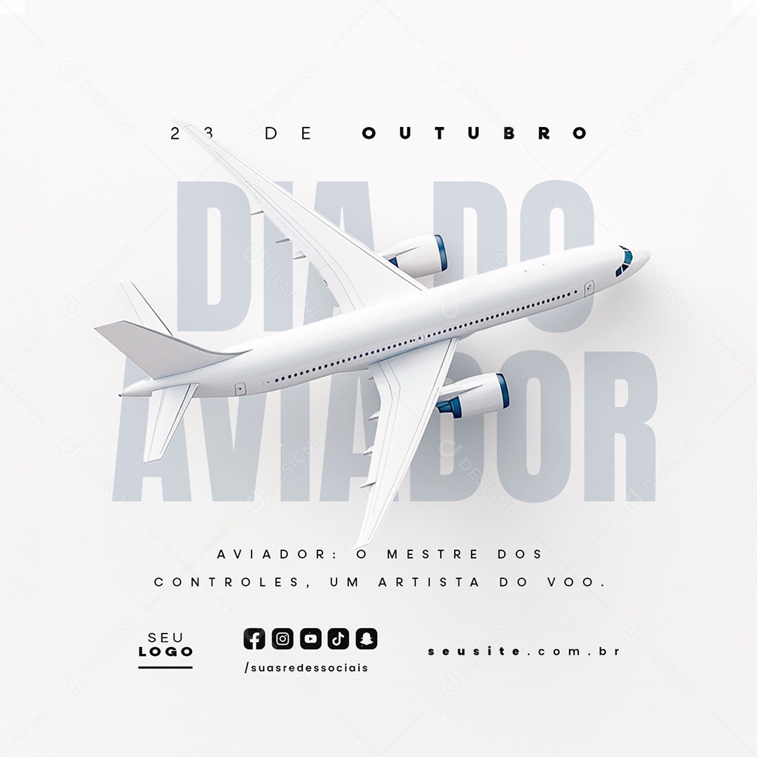 Dia do Aviador 23 de Outubro Social Media PSD Editável