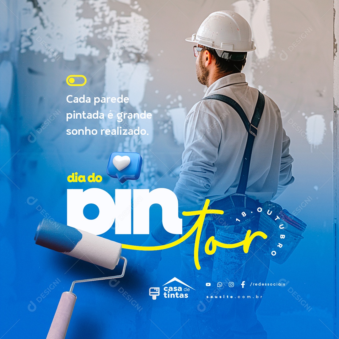 Dia do Pintor 18 De Outubro Social Media PSD Editável