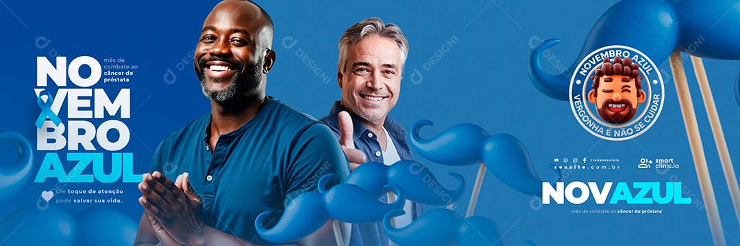 Carrossel Novembro Azul Mês de Combate ao Câncer de Próstata Social Media PSD Editável