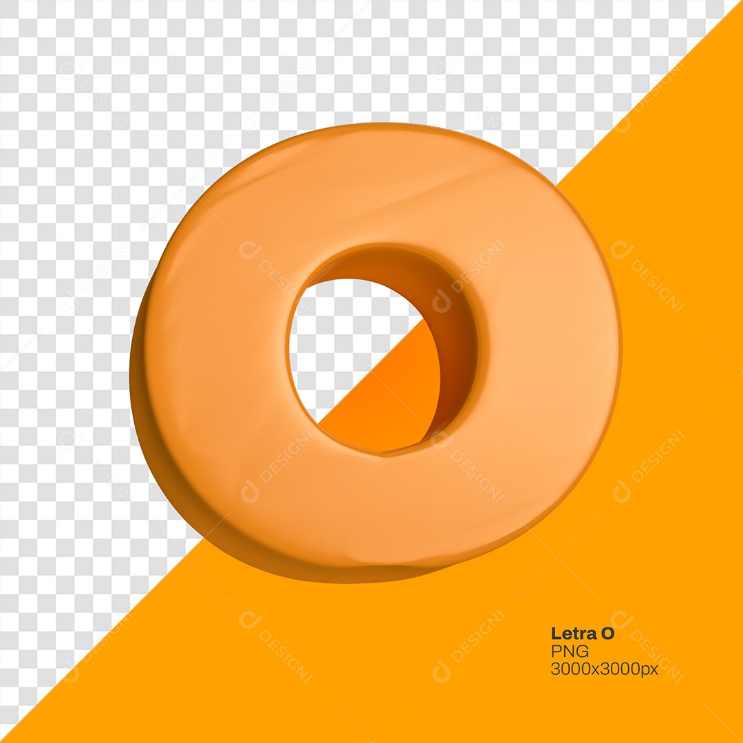 Letra 3D O Laranja Elemento Para Composição PSD