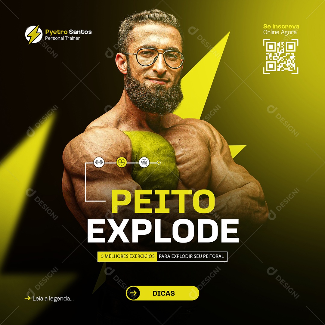 Academia Personal Trainer Social Media PSD Editável