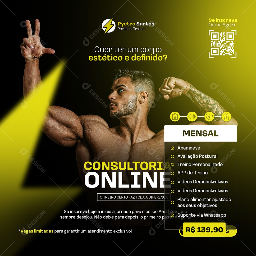 Academia Personal trainer Social Media PSD Editável