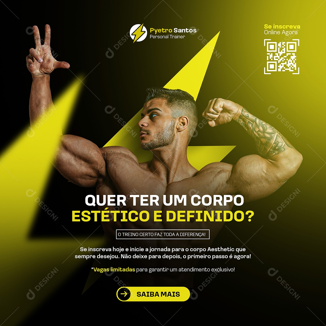 Academia Personal Treiner Social Media PSD Editável