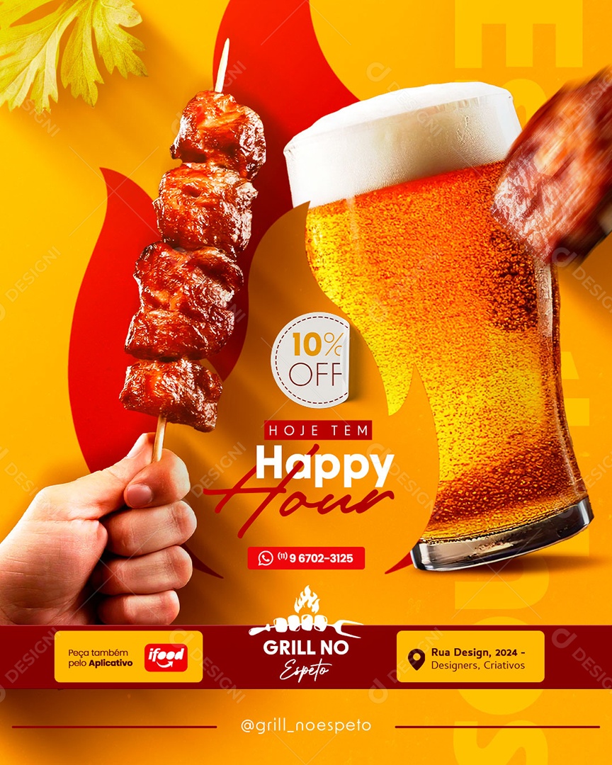 Espetinhos com Carne de Qualidade Social Media PSD Editável