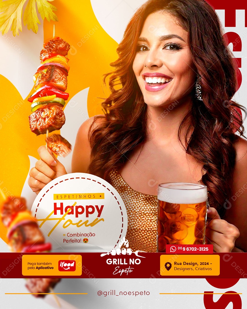 Espetinhos com Carne de Qualidade Social Media PSD Editável