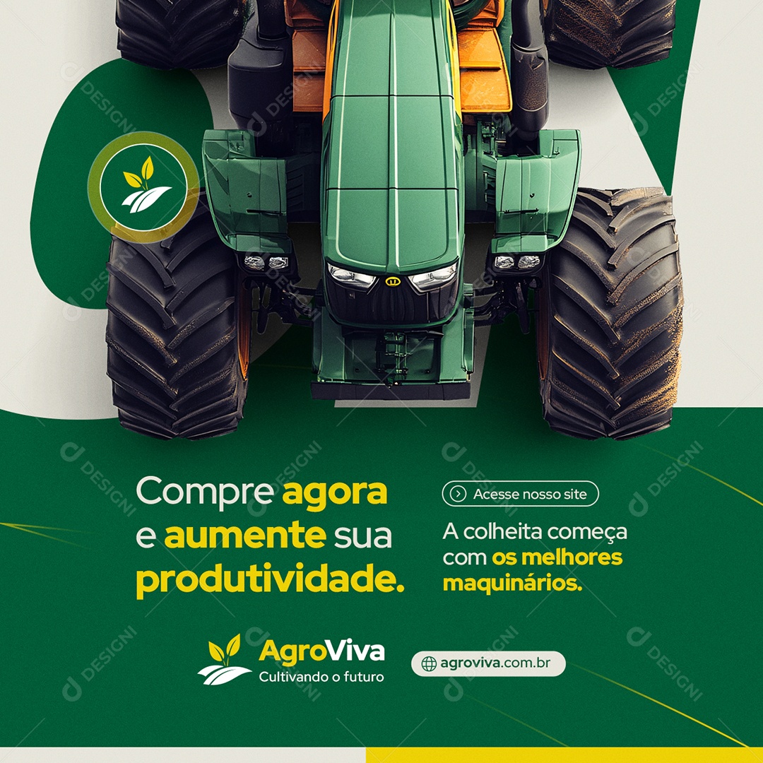 Agronegócio a Colheita Começa com os Melhores Maquinários Social Media PSD Editável