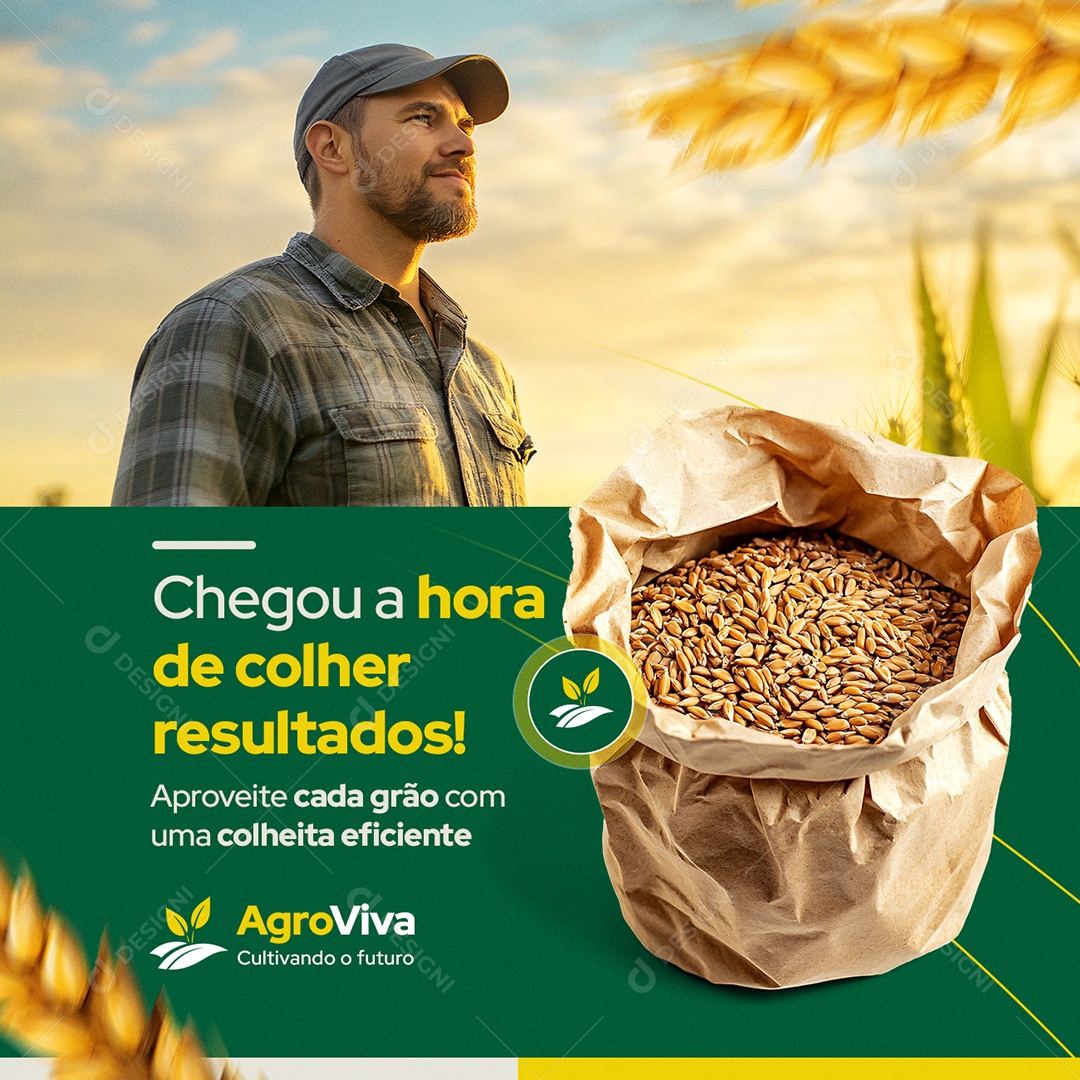 Agronegócio Chegou a Hora de Colher Resultados Social Media PSD Editável