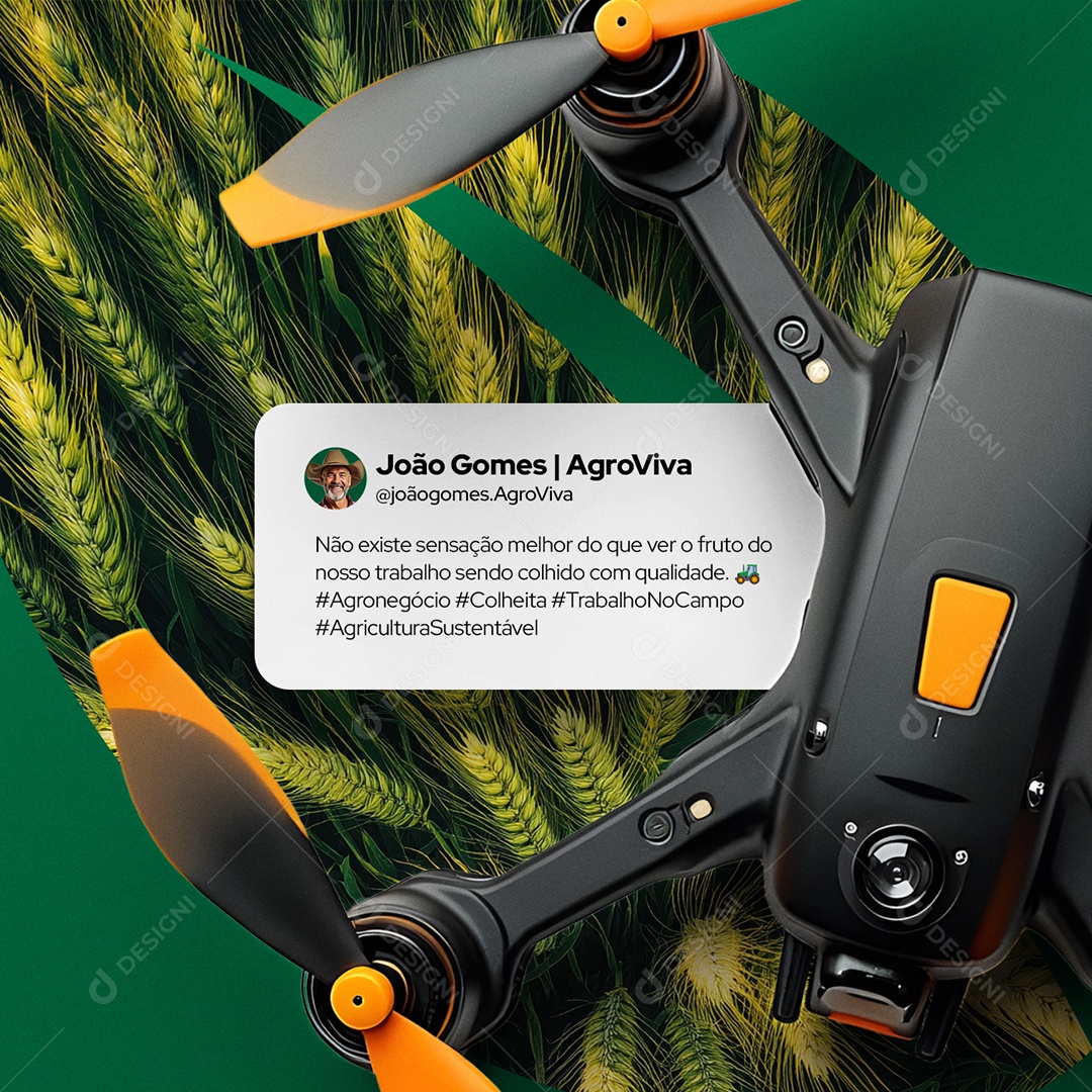 Agronegócio Feedback Colheita de Qualidade Social Media PSD Editável