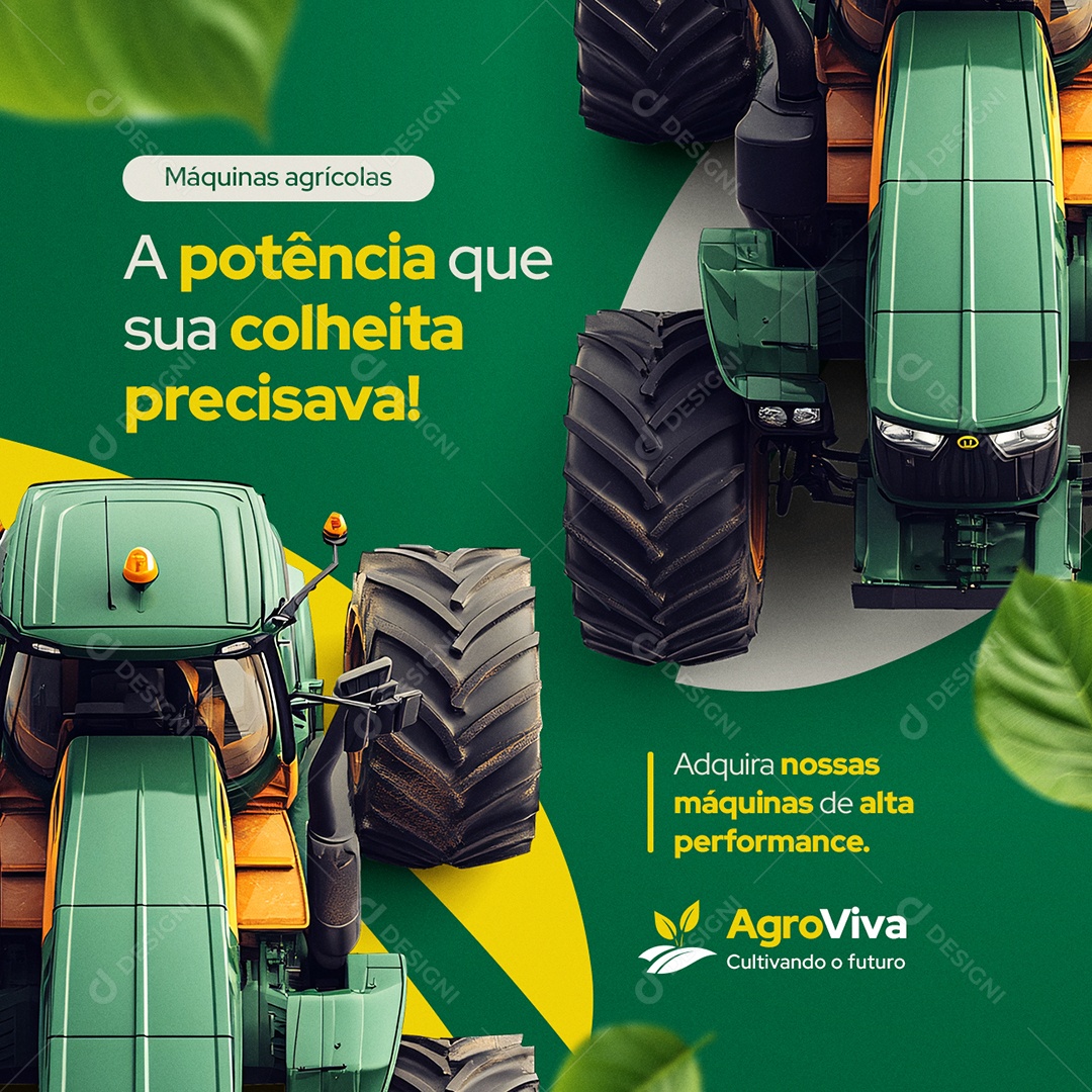 Agronegócio Máquinas Agrícolas Social Media PSD Editável