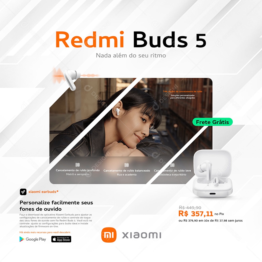 Lojas Fones Xiaomi  Social Media PSD Editável