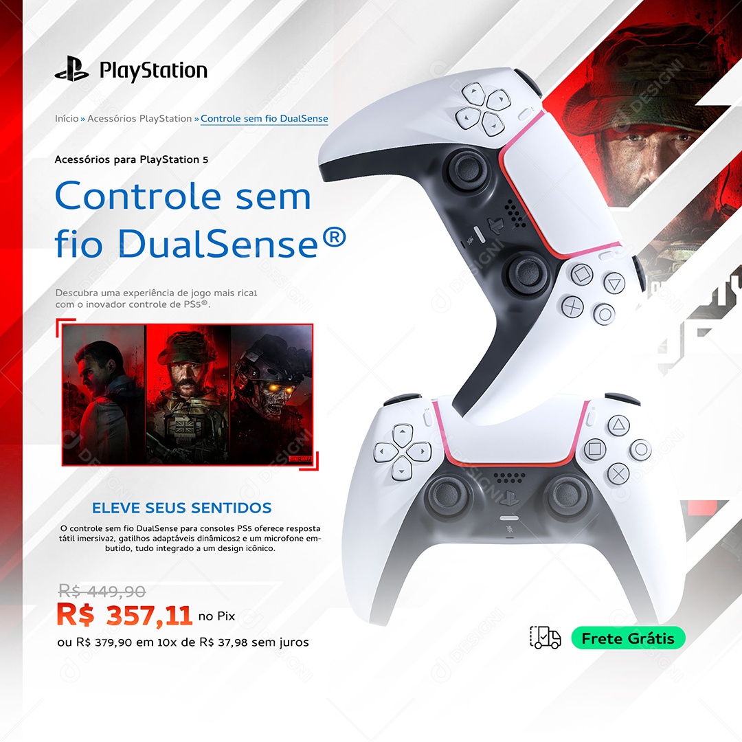 Loja de Eletrônicos Playstation Social Media PSD Editável