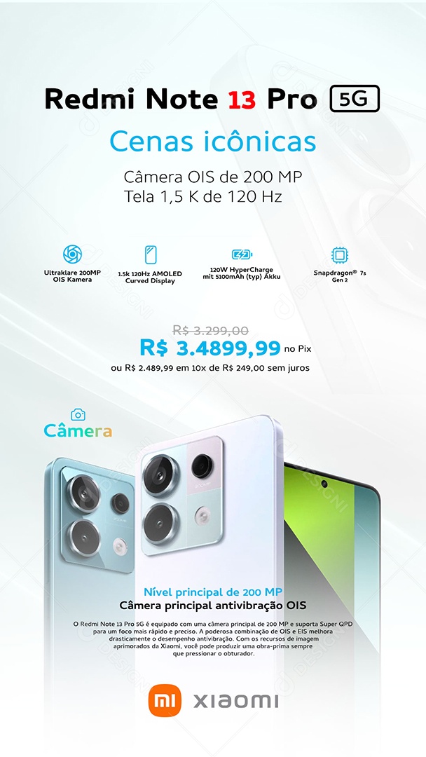 Story Loja de Celulares Xiaomi Social Media PSD Editável