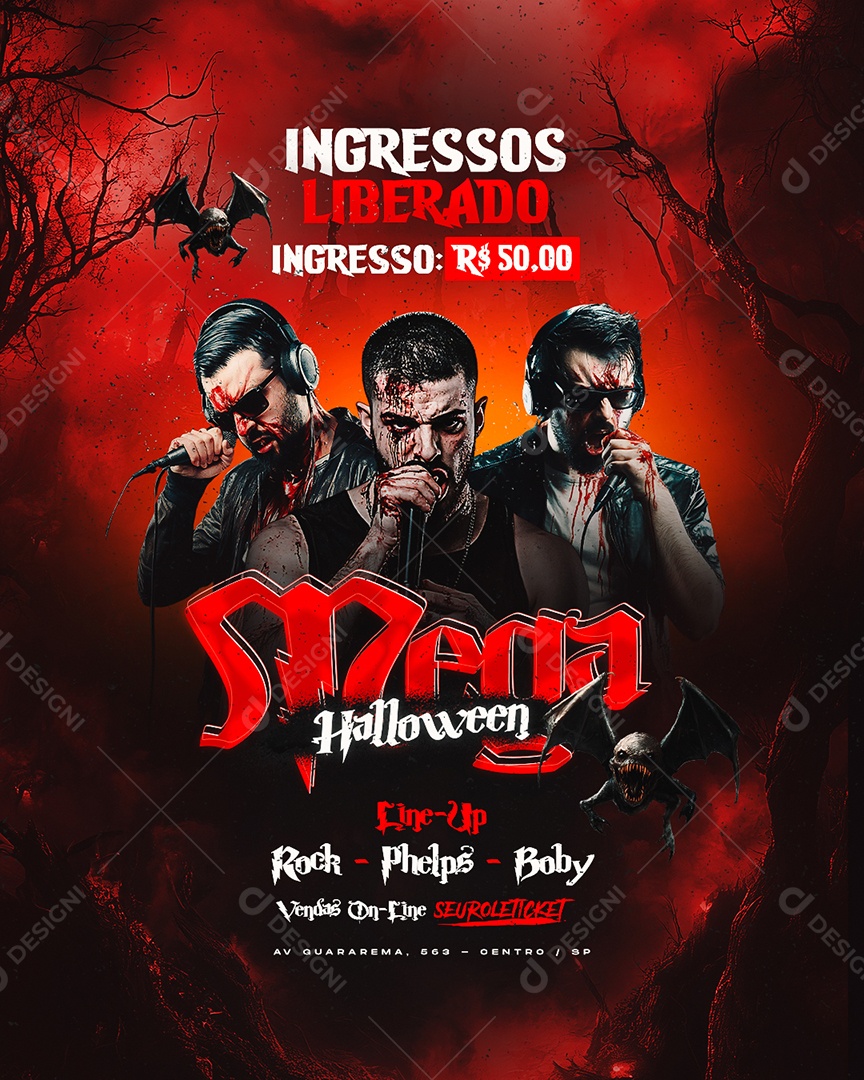 Flyer Mega Halloween Social Media PSD Editável