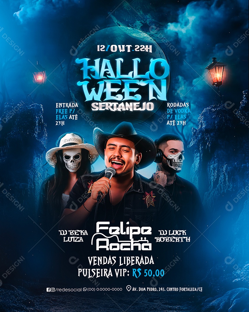 Flyer Halloween Sertanejo Social Media PSD Editável