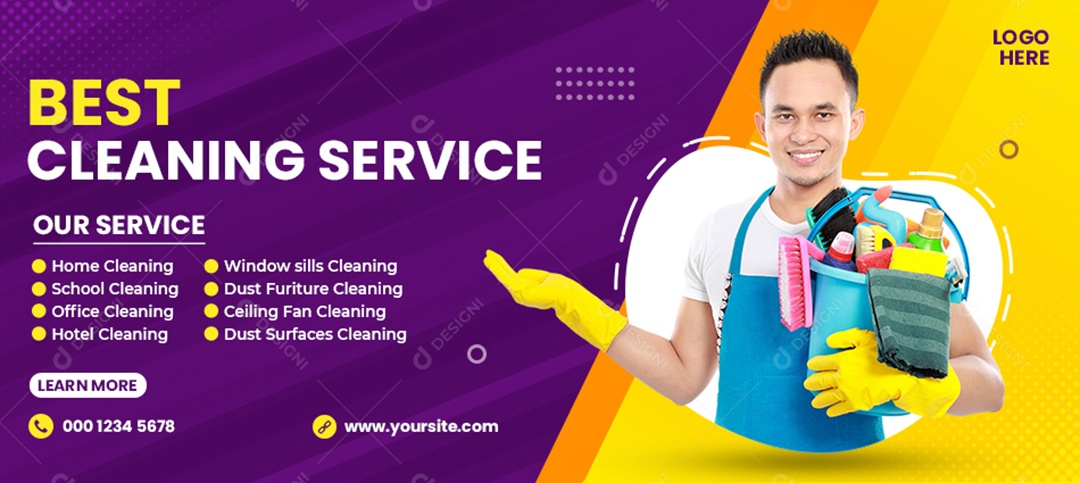 Banner Serviços Gerais Social Media PSD Editável