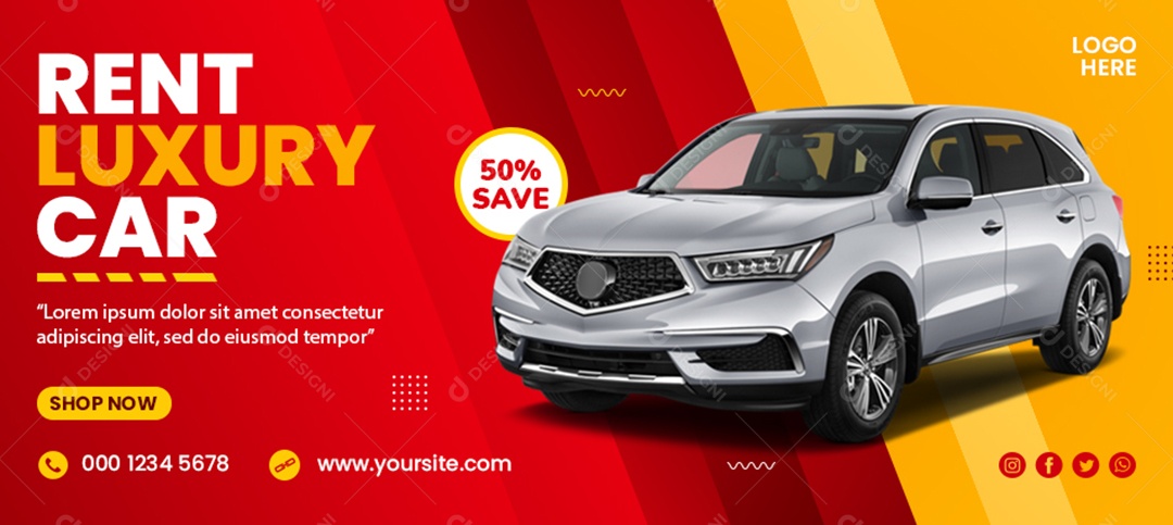 Alugue Carro De Luxo Social Media PSD Editável