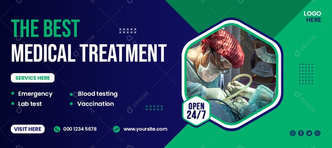 Banner Tratamento Médico Social Media PSD Editável